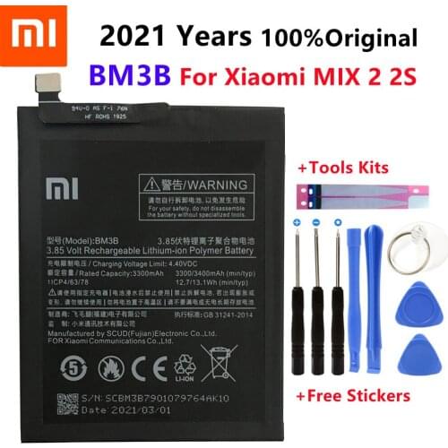 100% Original Xiao Mi Original Replacement Battery BM3B For Xiaomi MIX 2 2S 3300mAh High Capacity Phone Batteries Free Tools