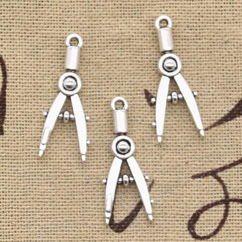 20pcs Charms Dividers Compasses 28x10mm Antique Silver Color Pendants DIYCrafts Making Findings Handmade Tibetan Jewelry