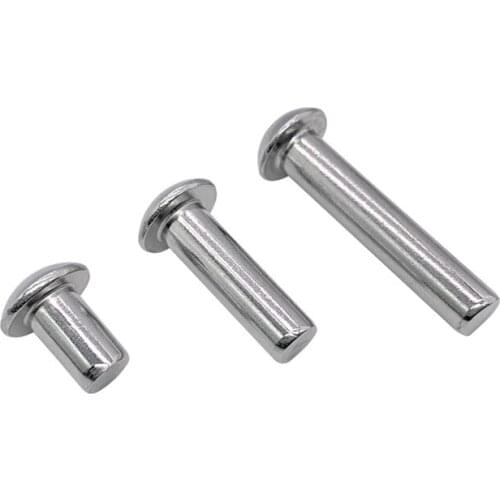 50pcs M2 round head rivets semicircular solid percussive rivet knocking rivetings stainless steel riveting GB867 3mm-10mm long