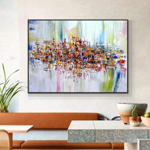 Abstract Colorful Texture Oil Painting On Canvas 100% Hand Painted Modern Wall Art Without Frame For Living Room Decoration