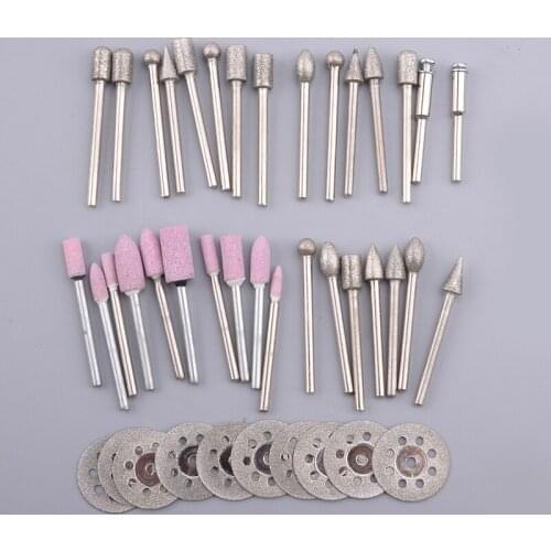Diamond Grinding Cutting Carving Wheel Bit Burr Set Kit Fit For Rotary Tool Abrasive Mounted Stone Engraving Polishing Etching