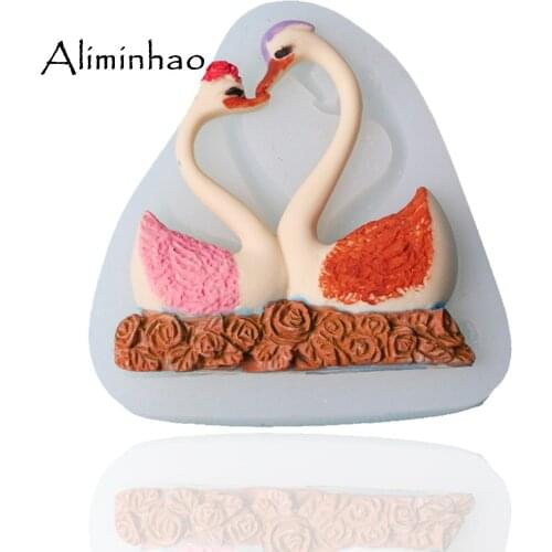 B0302 Duck couple DIY dessert chocolate Sugar Craft Molds Silicone mould fondant cake decorating tools