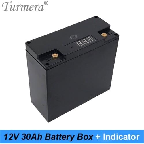 Turmera 12V 30Ah Battery Box Storage Case with Capacity Indicator Build 48Piece 18650 Battery for Uninterrupted Power Supply 12V