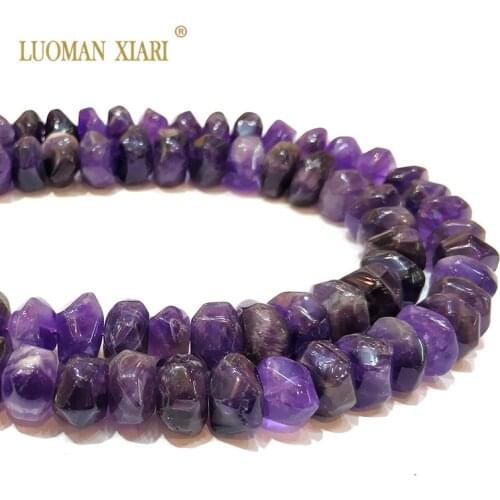 LUOMAN XIARI Natural Stone Irregular Facted Beads Amethyst Beads For Jewelry Making DIY Bracelet Necklace 9-14 mm Strand 15"