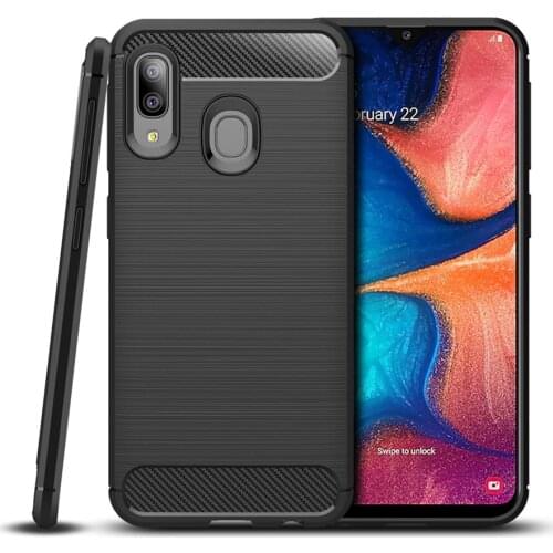 KOLPLER Phone Case For Samsung Galaxy A20E CASE bumper on Cover Carbon Fiber soft TPU Silicon Anti-knock Case For A20E case Capa