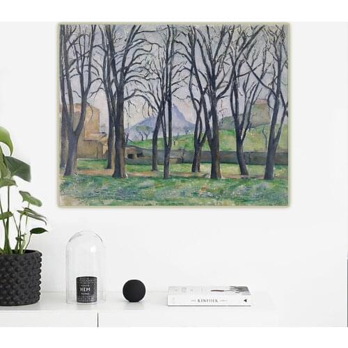 Citon Paul Cezanne《Chestnut Trees at the Jas de Bouffan》Canvas Art Oil Painting Picture Wall Background Decorations Home Decor