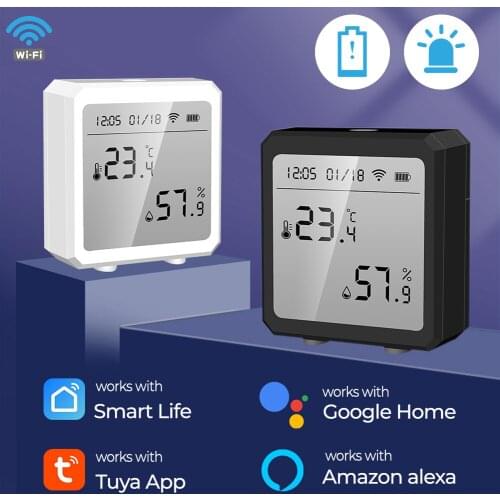 Tuya WiFi BT Temperature Humidity Detector Sensors LCD Home Real-time Monitoring Date Time Display Temperature Humidity Graph