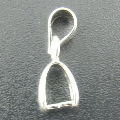 DoreenBeads Retail 30PCs Silver color Ice Pick Pinch Clip Bails For Pendants With Loop 5*15mm