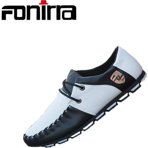 FONIRRA Men Casual Canvas Falt Heel Shoes Fashion New PU Leather Concise Derbies Shoes Men Breathable Derby Shoe 335