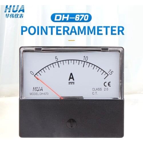DH-670 DC ammeter 1A 2A 3A 5A 10A 15A 20A etc, Analog meter Pointer meter Current meter
