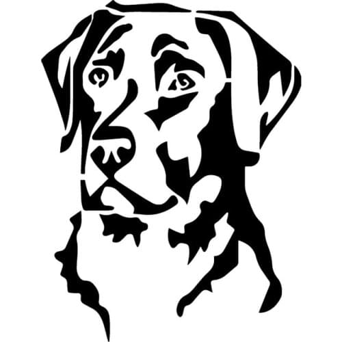 Animal Car Sticker Labrador Retriever Head Vinyl Decal Window Bumper Dog Pet Vinyl Black/Silver,15cm*11cm