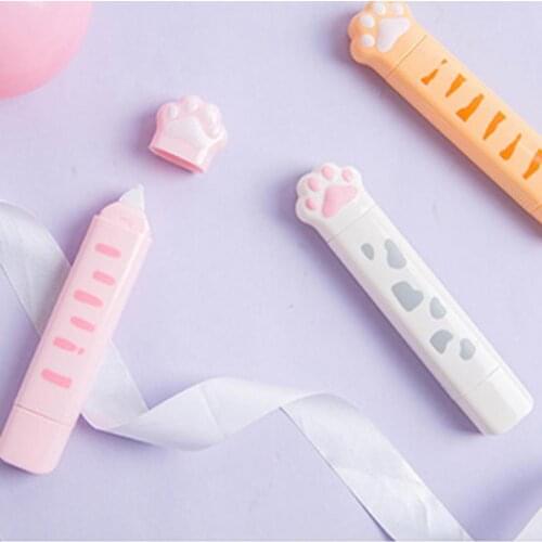 Mini Cute Cartoon Cat Paw Correction Tape Eraser School Office Stationery Tool Tape Eraser School Office Stationery Tool