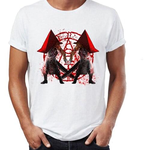 Mens t-shirt The Dreadful Pyramid Head Silent Hill Monster Horror Gaming Villain Awesome Artwork Printed Tshirt Tees Harajuku