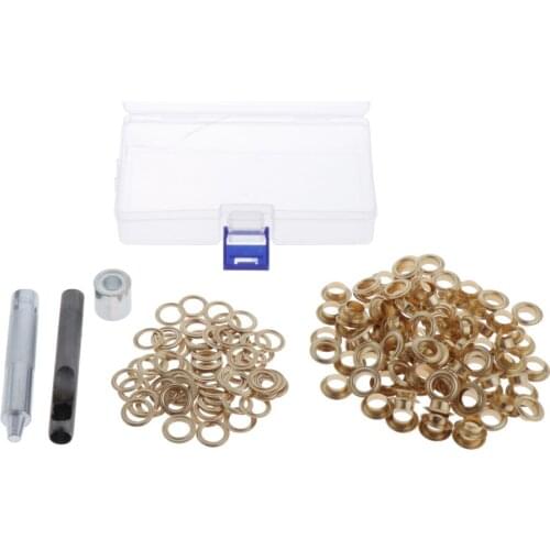 Grommet Tool Kit, Grommet Setting Tool and 100 Sets Grommets Eyelets with 3 Pieces Installation Tools for Craft Making, Repair