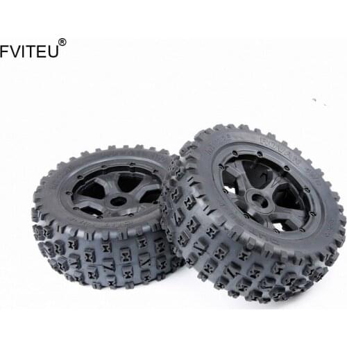 FVITEU Rubber Knobby Wheel Tires set Fit 1/5 Losi 5ive T Rovan BAJA 4WD/SLT King Motor x2