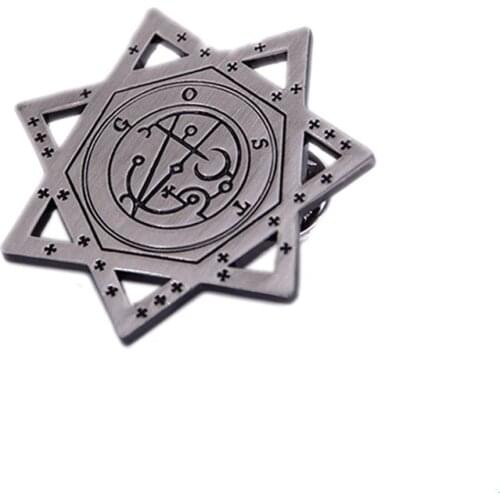 Low price hollow silver badge hot sale zinc alloy pin k200423