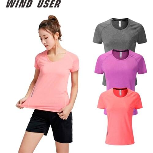 New Casual Fitness Suit Short Sleeve Womens Fast Dry Sweat Wicking High Elasticity Running Breathable Sports T-shirt Wholesale