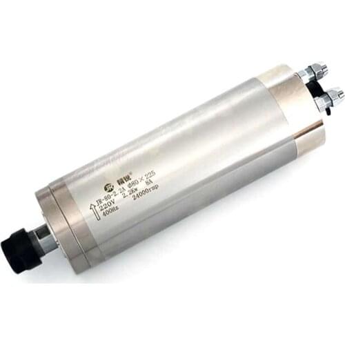 Original JR ER20 waterproof engraving machine spindle motor 2.2KW 8A 400Hz 24000rpm, size: 80mm*225mm