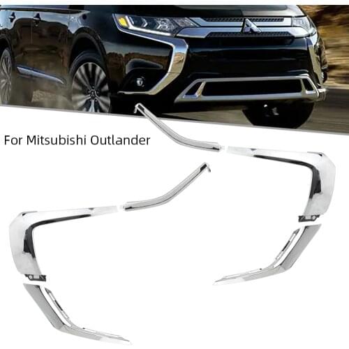 Front Lower Bumper Chrome Trim Molding headlight Strip for Mitsubishi Outlander 2016-2019 fog light cover decoration strips