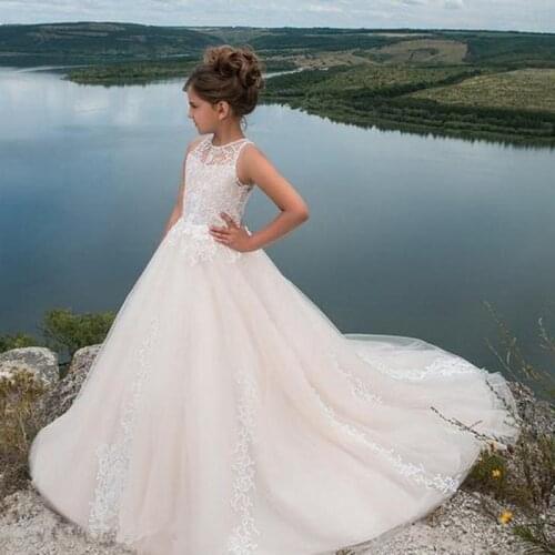Kids Flower Girls Dresses for Party and Wedding Pageant Gowns Holy First Communion Dress Birthday Prom Girls Gowns Floor Length