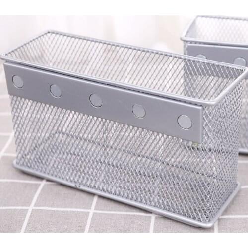 Durable Refrigerator Wire Mesh Magnetic Basket Storage Box Pen Makeup Organizer W91A