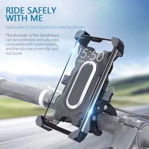Cycling Bicycle Racks Mobile Phone Holder Four-claw Motorcycle Auto Lock Car Holder Controlled Adjusted Bicycle Bike Accessories