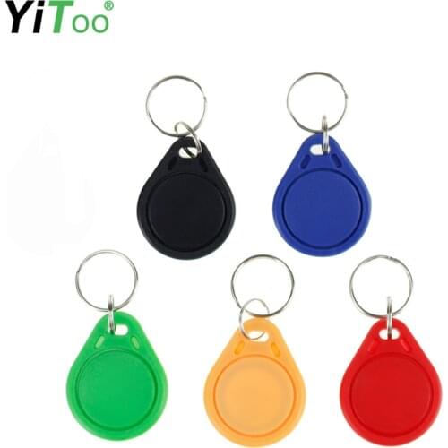 YiToo 5pcs 13.56MHz RFID Key Fobs Access Control Card for Door Access Control IC Token Tags, 5 Colors, Read Only