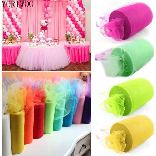 YORIWOO Tulle Roll 100 Yards 25Yd Tutu Fabric Organza Mr Mrs Wedding Decoration Baby Shower Girl Party Supplies Engagement Decor