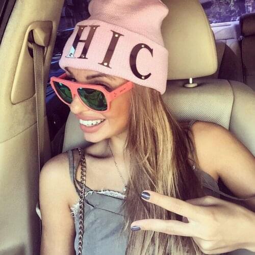 Fashion Chic Print Knitted Hat Beanies Winter Warm Ski Hats Men Women Multicolor Skullies Caps Soft Elastic Cap Sport Bonnet