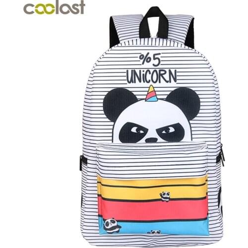 %5 Unicorn Students Backpack Cartoon Panda Children School Bags Backpack for Teenager Girls Book Bag Women Laptop Backpack