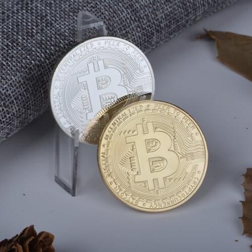 Souvenir Gold Plated Bitcoin Coin With Acrylic Box Collectible Great Gift Bit Coin Collectible Metal Coin Commemorative Coin