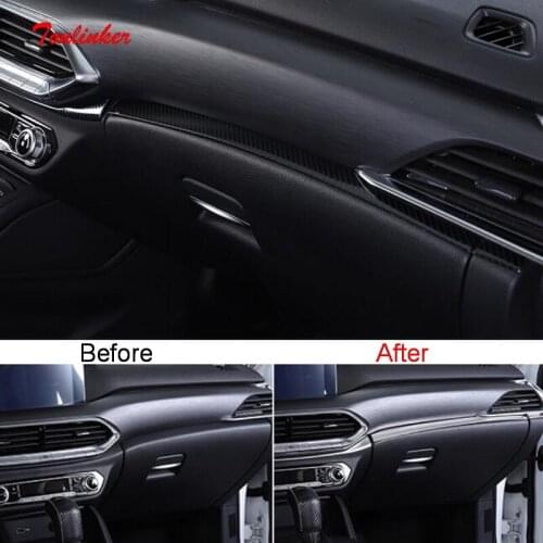 Tonlinker Interior Car Center Console Cover Sticker For FAW BESTUNE T77 2020-21 Car Styling 4 PCS Stainless Steel Cover Stickers