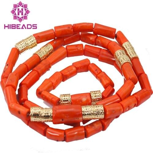 Splendid Long Coral Beaded African Party Jewelry Set 55inches Wedding Necklace Set New Free Shipping CNR690