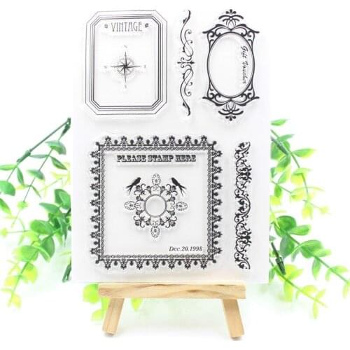 Vintage Frame Transparent Clear Silicone Stamps for DIY Scrapbooking/Card Making/Kids Fun Decoration Supply