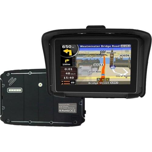 KARADAR Waterproof Motorcycle GPS - 4.3 Inch Win CE 6.0 Car GPS Navigator - Built-in 8G Map