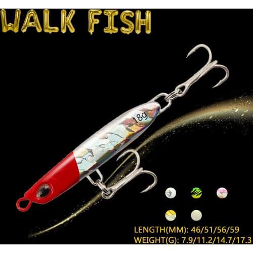 WALK FISH 9g/12g/15g/18g Jig Fishing Lure Sinking Metal Baits Artificial Spoon Hard Fishing Baits Wobbler 3D Eyes Swimbait
