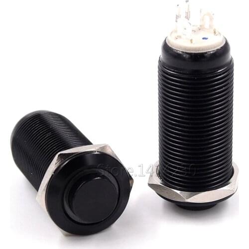 1PC Mounting 12mm 4Pin Black Waterproof Blue LED Round Gaoping Circular Metal Push Button Switch Self-locking Switch 12V