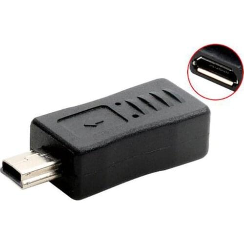 1 PC Black Micro USB Female to Mini USB Male Adapter V3 to V8 Charger Converter Adaptor 5Pin