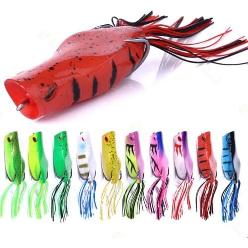 1PCS Frog Lure Hard Bass Bait Snake Head Lure 70mm/14g Topwater Sillicon Popper Frog Fishing Lures Fishing Tackle