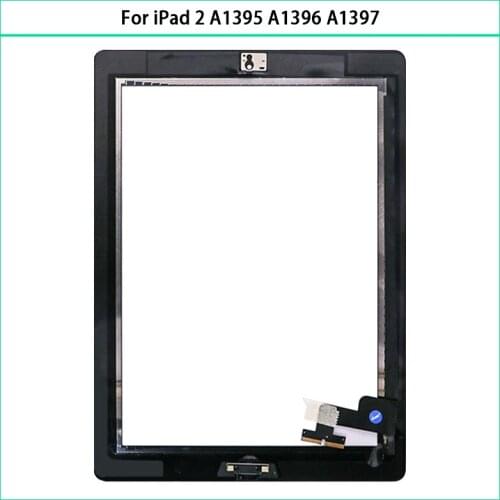 New 9.7" TouchScreen For iPad 2 A1395 A1396 A1397 Touch Screen Panel Digitizer Sensor Lcd Front Outer Glass Lens + Button Replac