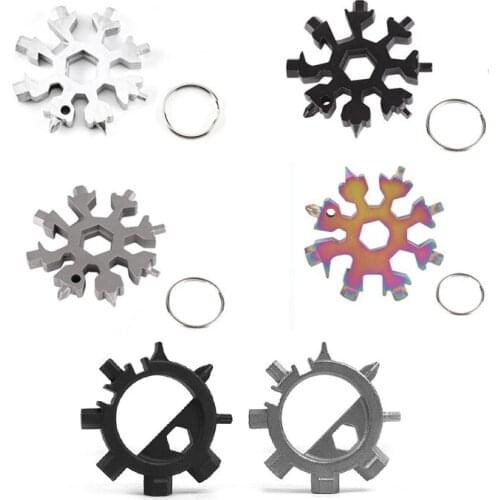 12/18 In 1 Multitool Snow Hex Wrench Tool Keychain Repair Tools Outdoor Survival Bottle Opener Screwdriver for Hiking Camping