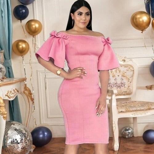 2021 New Fashion African Pencil Dresses For Women Summer Short Sleeve Dashiki Africa Style Print Rich Bazin Dashiki Midi Dress