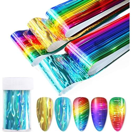 4*100cm Nail Holographics Transfer Foil Colorful Slider Shimmer Sticker For Wrap Adhesive Manicures DIY Decoration Nail Paper
