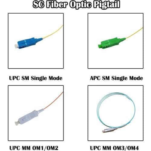 50 Pieces 1.0 Meter SC UPC/APC SM/MM Single/Multi Mode Simplex 0.9mm FTTH