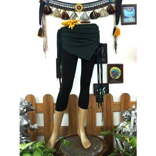 7years Old Lil Girl 2021Lycra Cotton Gothic Tribal Belly Dance Mini Skirt H45 49