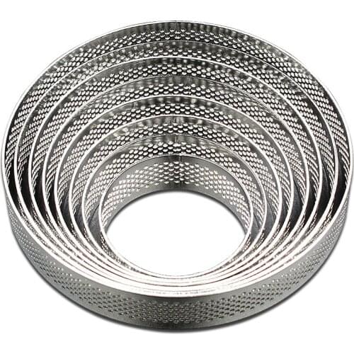 8pcs 5cm 7cm 8cm Fruit Pie Circle Round stainless perforated tart ring quiche ring tart pan tartlet ring with hole tart shell