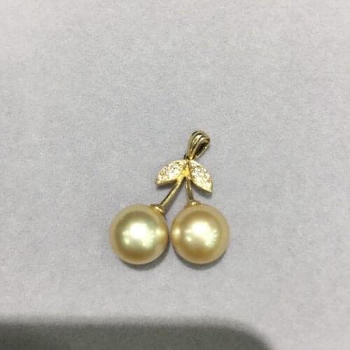 9-9.5MM natural gold pearl pendant cherry pendant 14K gold fine women jewelry free shipping