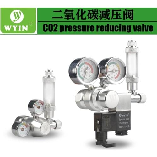 WYIN Aquarium CO2 Regulator with Check Valve Bubble Counter magneticSolenoidValveAquarium Carbon dioxide pressure-reducing val