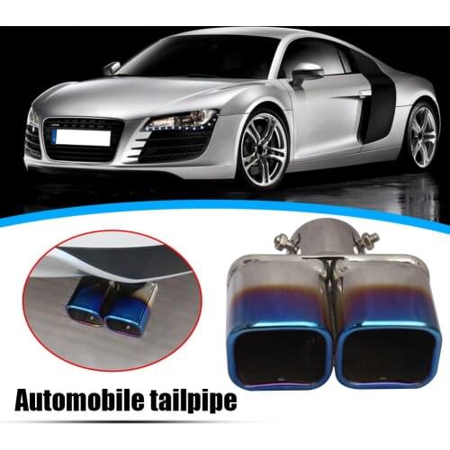 Car Dual Exhaust Tip 2.5 inch Inlet Bolt-on Square Slant Cut Stainless Steel Exhaust Tailpipe Muffler Tip Universal Accessories