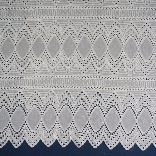 White Floral Hollow Lace Cloth Embroidered Womens Summer Cotton Cloth Hollow Lace Fabric